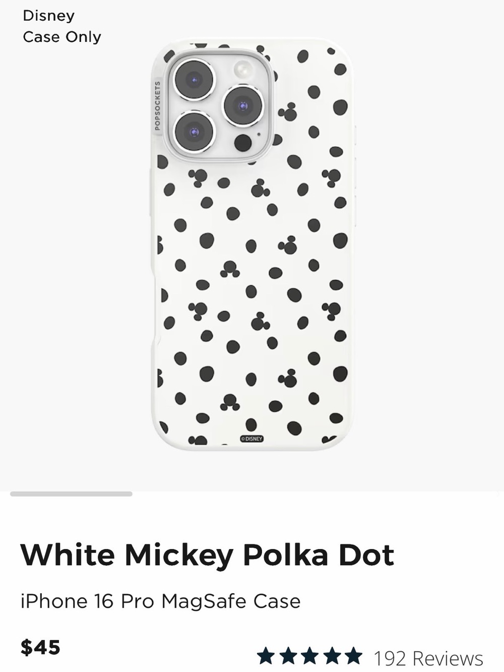 Disney White and Black Mickey Dot iPhone Case